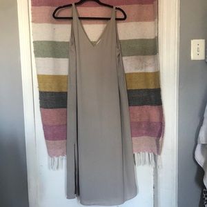 Aritzia Babaton silver/grey maxi silky dress